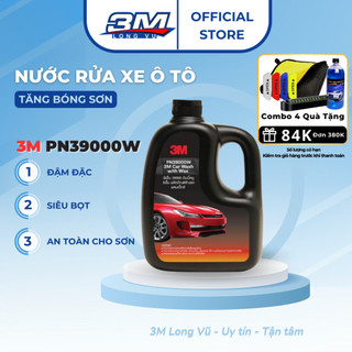 Nước rửa xe ô tô siêu bọt 3M Car Wash With Wax PN39000W- 1L