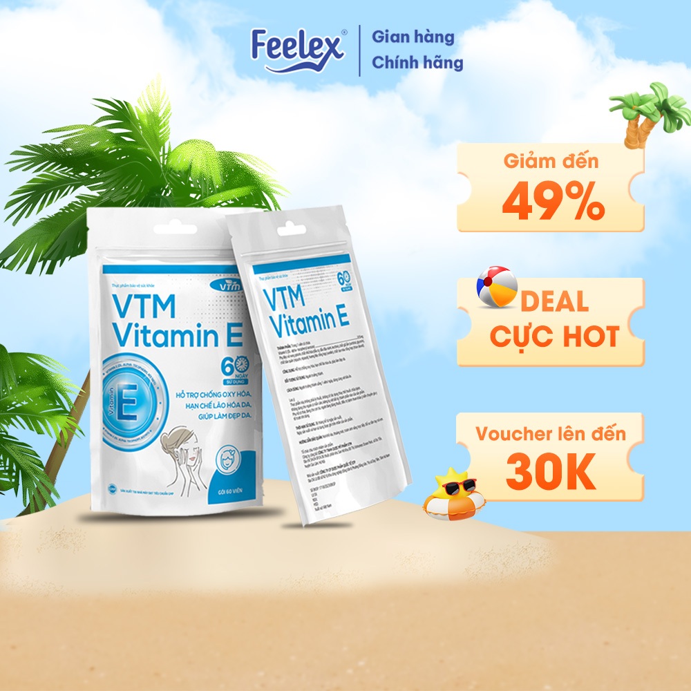 Viên uống bổ sung vitamin E VTM tăng cường sức khỏe, hỗ trợ chống oxy hóa, lão hóa da, giảm cứng khớp, tránh cảm lạnh