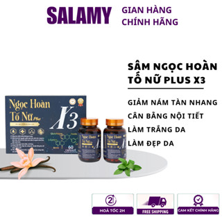 Viên Uống Sâm Ngọc Hoàn Tố Nữ Plus X3 Tái hồi xuân Hộp 60 Viên, Cải thiện nội tiết, chống lão hoá - Salamy