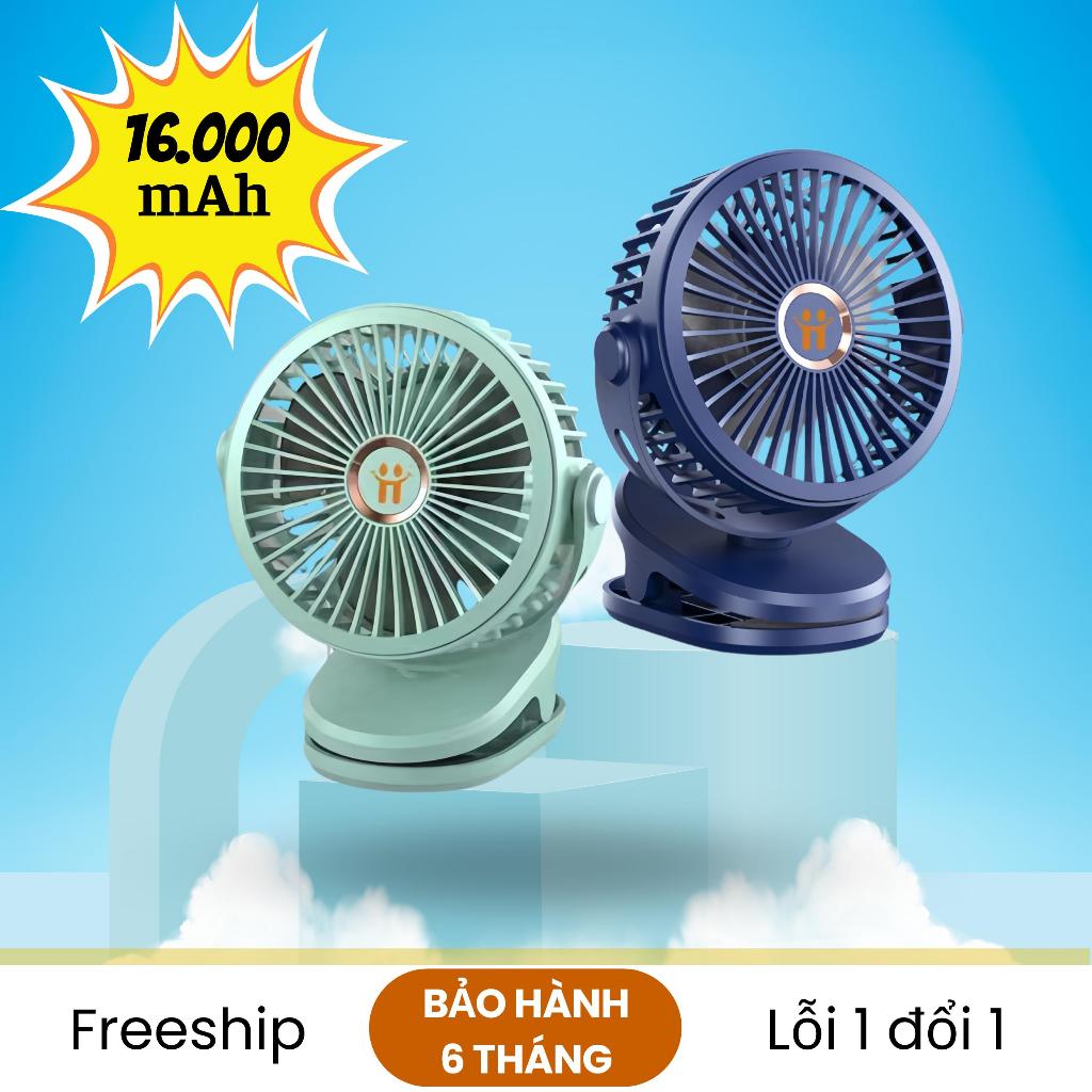 Quạt Kẹp GF07 Pin Trâu 16.000 mAh. Phù Hợp Với Văn Phòng, Trường Học, Xe Đẩy Trẻ Em