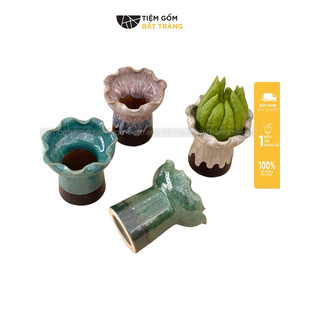 Ly đựng quả phật thủ bằng sứ men hoả biến miệng lượn gốm sứ bát tràng cao cấp