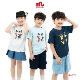 Áo phông bé trai bé gái RIOMIO size 13-27kg, chất cotton mềm mát co giãn RA870