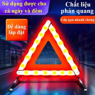 Biển cảnh cáo nguy hiểm ININ Biển tam giác phản quang có chân đứng cảnh báo nguy hiểm ban đêm an toàn tiện lợi