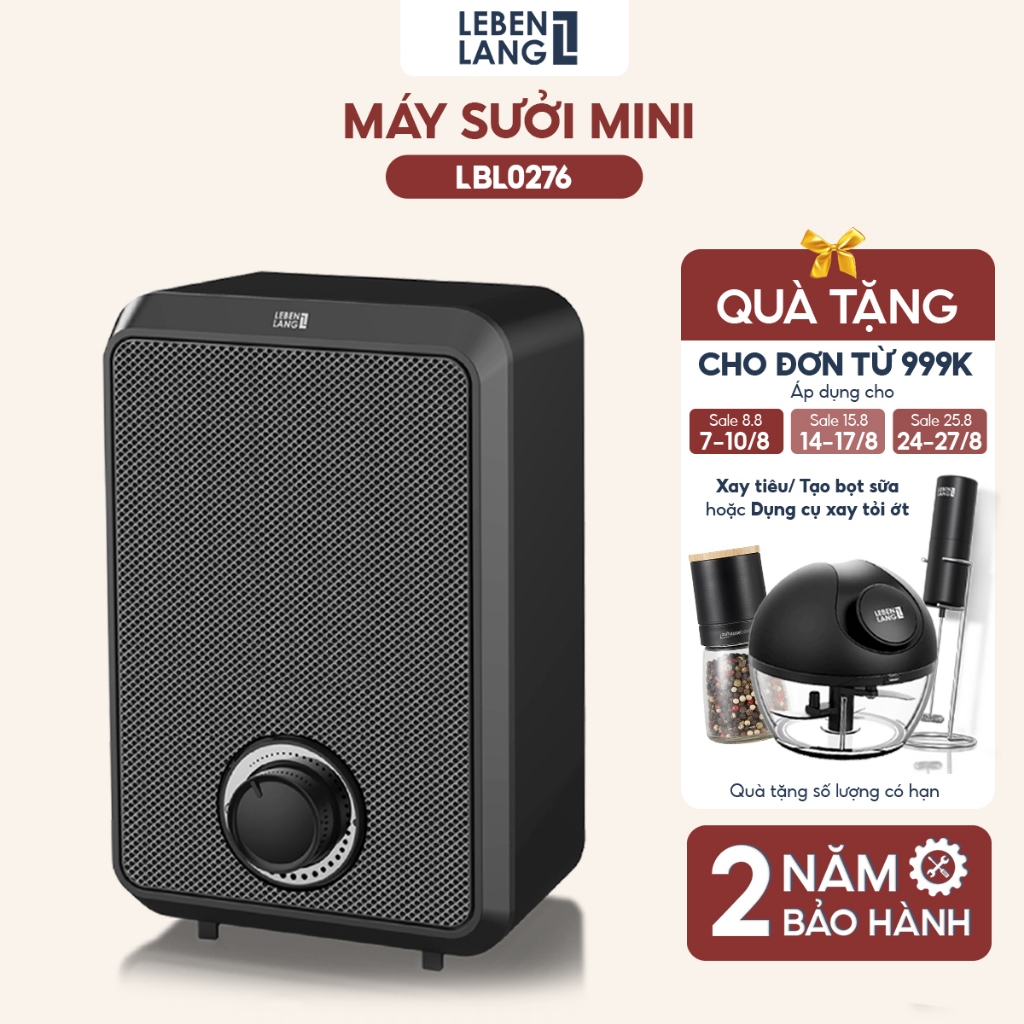 Máy sưởi mini để bàn Lebenlang LBL0276, công suất 600W, làm ấm góc rộng, nóng nhanh, nhỏ gọn tiện lợi - hàng chính hãng