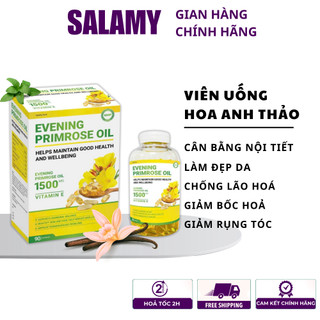Viên Uống Tinh Dầu Hoa Anh Thảo Evening Primrose Oil Cân Bằng Nội Tiết Tố Nữ, Đẹp da, chống lão hoá Hộp 90 viên - Salamy