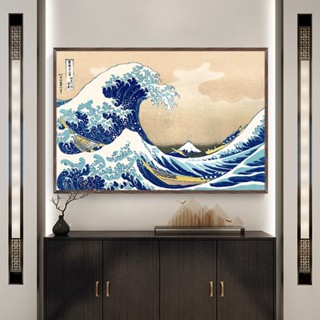 Tranh Sóng lừng Nhật Bản, tranh trang trí nhà hàng, trang trí phòng làm việc, phòng khách, quán cafe by Printek
