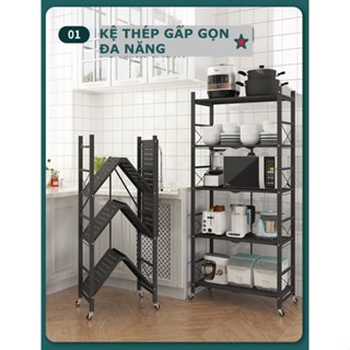 Kệ Gấp Gọn, Kệ Bếp Để Lò Vi Sóng, Đồ Gia Dụng, Vật Dụng, Dụng Cụ Đa Năng 3 / 4 / 5 Tầng Có Thể Di Chuyển
