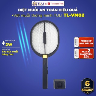 Vợt muỗi thông minh TULI TL-VM02, Sạc tích điện,Tự động kiêm đèn bắt muỗi 2 in 1 hiệu quả,BH 6 Tháng