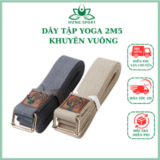 Dây tập yoga bản bự ngang 4.8cm dài 2.5m sợi bông tự nhiên , dây đai lưng chỉnh hình chống gù lưng , hỗ trợ tập yoga