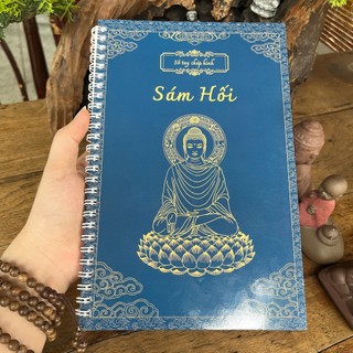 Sổ chép Kinh Sám Hối tặng kèm bút, Vở chép Kinh Sám hối in mờ giấy cứng cáp cao cấp