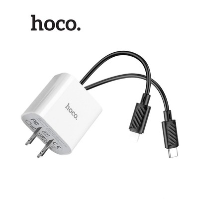 Bộ sạc nhanh Hoco C76 kèm dây X88 (ĐEN) TypeC to IP PD20W 3.0A dùng cho 11/12/13/14 chân dẹt ,dài 1m