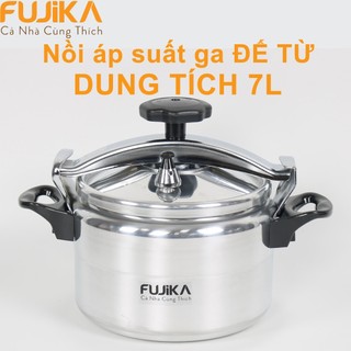 Nồi áp suất nhôm đáy từ Fujika 7L, nồi hầm đa năng dùng trên mọi loại bếp, bảo hành chính hãng