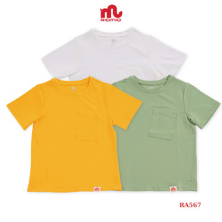 Áo thun bé trai RIOMIO cộc tay có túi chất cotton co dãn style Hàn size đại 13-50kg RA567