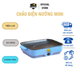 Chảo điện nướng thịt BBQ - Chảo điện mini đa năng không khói chống dính tiện lợi cho gia đình