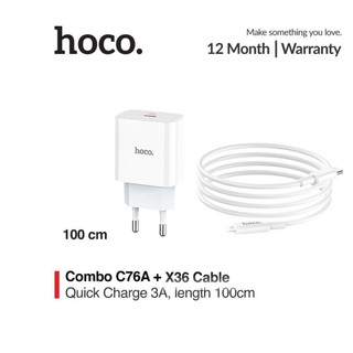 Bộ Sạc Nhanh Siêu Tốc Hoco C76Aplus - PD 20W đầu vào TypeC to LN dùng cho 11/12/13
