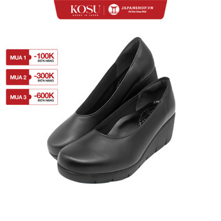 Giày da nữ cao cấp đế xuồng, giày búp bê nữ dáng sang siêu nhẹ cao gót 5,5cm KOSU 39600 Nhật Bản