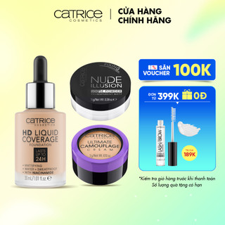 Bộ ba trang điểm Catrice kem nền phấn phủ và kem che khuyết điểm cho lớp makeup hoàn hảo 30ml