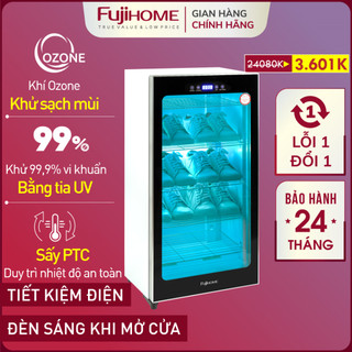 Máy sấy giày khử mùi Ozone-UV FUJIHOME 128 Lít Tủ sấy khô đựng giày đa năng khử trùng mùi hôi bát đĩa 