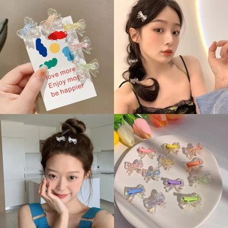 Kẹp Tóc Cài Hình Nơ Trong Hologram Bow Màu Pastel