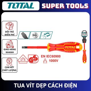 Đồ nghề total tua vít dẹp cách điện 4mm—>6.5mm thtis4100 - thtis5125 - thtis6150