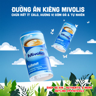Đường ăn kiêng Mivolis Đức cho KETO, DAS, tiểu đường, giảm cân, 1200 viên
