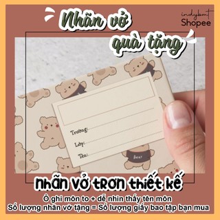 Nhãn vở tặng kèm = Số lượng giấy bao tập bạn mua