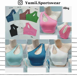 [ Yumii ] Áo Lót Thể Thao Tập Gym Tập Yoga Nữ - Áo Bra Thể Thao Lệch Vai Kiểu Giọt Nước Siêu Yêu, Chất Thun Polly Co Dãn