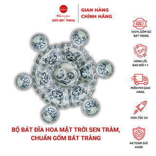 Bộ hoa mặt trời - bộ thờ cúng - hoa sen tràm đen bát tràng