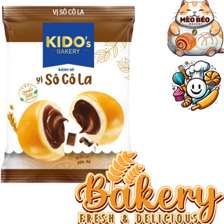20 cái bánh mì tươi tròn vị sô cô la 55 gram | bánh mì tươi kido tròn sô cô la 55 gram