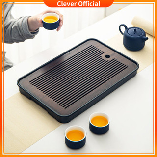 Khay trà tre cao cấp Khay đựng trà gỗ Khay đựng trà đạo bằng tre hun khói có khay đựng nước，khay gỗ，khay đựng trà