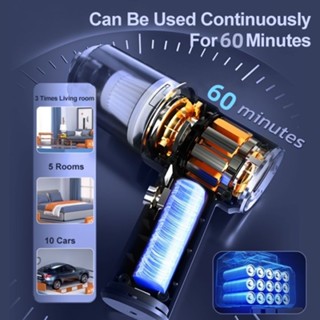 Máy hút bụi cầm tay Máy hút bụi ô tô không dây 5in1 Loại bỏ bọ ve Nệm Máy hút bụi đa năng 195000Pa Máy hút bụi