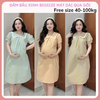 [SIZE 40-100KG] Đầm bầu công sở big size, có size 100kg vải cao cấp mềm mát may đẹp lên fom trẻ thoáng mát không nhăn