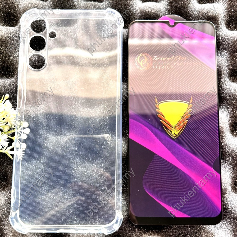 SAMSUNG A14 4G / A14 5G - Ốp Lưng TPU Trong Chống Sốc và Kính Cường Lực Full Màn Hình OG