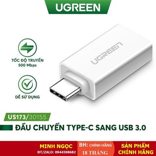 Đầu chuyển type-c to usb 3.0 otg cao cấp ugreen 30155 - hàng chính hãng