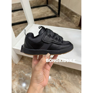 Giày sneakers bé trai quai dán giả buộc giây đen n