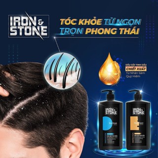 Dầu gội nước hoa nam, dầu gội đầu nam Iron Stone mềm mượt sạch sảng khoái 650ml