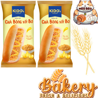 10 cái bánh mì tươi | bánh mì chà bông xốt bơ 50 gram - bánh mì tươi kido xốt bơ 50 gram
