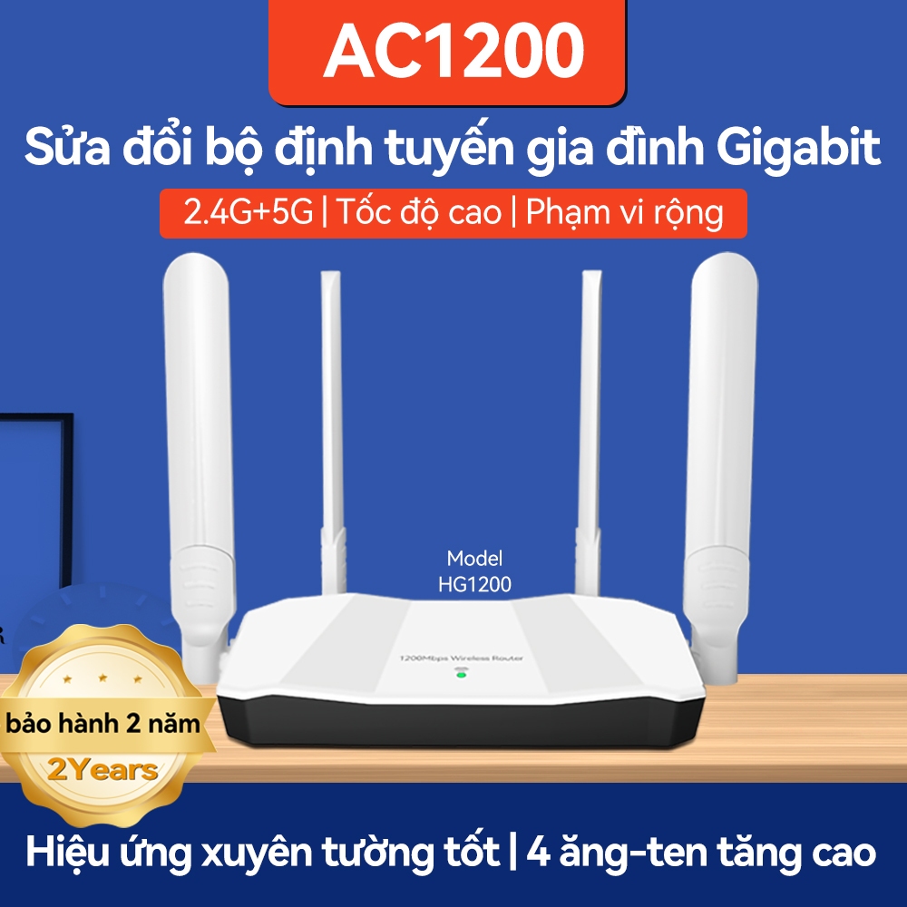 【MEFI】Router Gia Đình HG1200 - Tốc Độ Internet 1200Mbps, Nhiều cổng LAN, Kết Nối Ổn Định