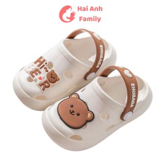 Dép sục  gấu cho bé trai bé gái siêu nhẹ chống trượt