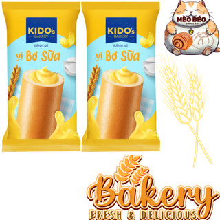 10 cái Bánh Mì Tươi | Bánh Mì Dài Vị Bơ Sữa 40 gram - Bánh Mì Tươi KIDO Dài Bơ Sữa 40 gram