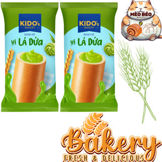 10 cái Bánh Mì Tươi | Bánh Mì Dài Vị Lá Dứa 40 gram - Bánh Mì Tươi KIDO Dài Lá Dứa 40 gram