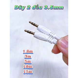 (VIDEO) Dây cáp âm thanh kết nối loa 2 đầu 3 ly (3.5mm) trắng JSTAR 1.8m 3m 5m 10m 15m