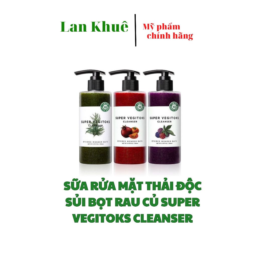 Sữa Rửa Mặt Thải Độc Sủi Bọt Rau Củ Super Vegitoks Cleanser