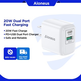 Aioneus Củ Sạc Nhanh PD 20W 2 cổng Củ Sạc PD+USB cho OPPO Xiaomi Vivo Sumsang
