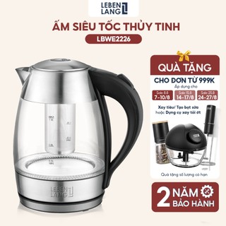Ấm siêu tốc thủy tinh LEBENLANG LBDD2628 điều khiển nhiệt độ đun, bảo hành đổi trả trong 2 năm