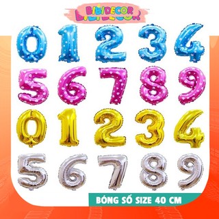 Bóng số màu xanh/hồng/vàng/bạc