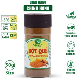 Bột Quế Vianco hủ 50g làm bánh làm trà gia vị tự nhiên nguyên chất 100%