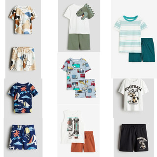 Set đồ/ Set áo phông quần đùi/ Set áo thun bé trai H&M siêu đáng yêu