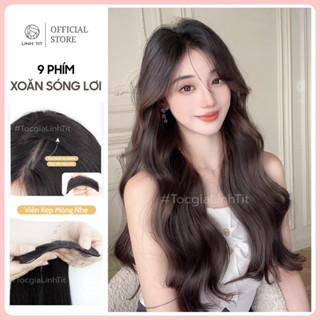 [BẢN NÂNG CẤP] Tóc giả Kẹp 9 mảnh xoăn lơi cao cấp tơ Hàn | Tóc giả Linh Tít