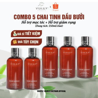 Bộ 5 chai Xịt Tinh Dầu Bưởi ViJully Kích Mọc Tóc, Giảm Gãy Rụng, Giúp Tóc Chắc Khoẻ Và Nhanh Dài